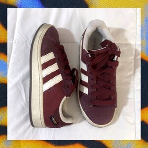 Adidas Maroon Sneakers with Cream Accents